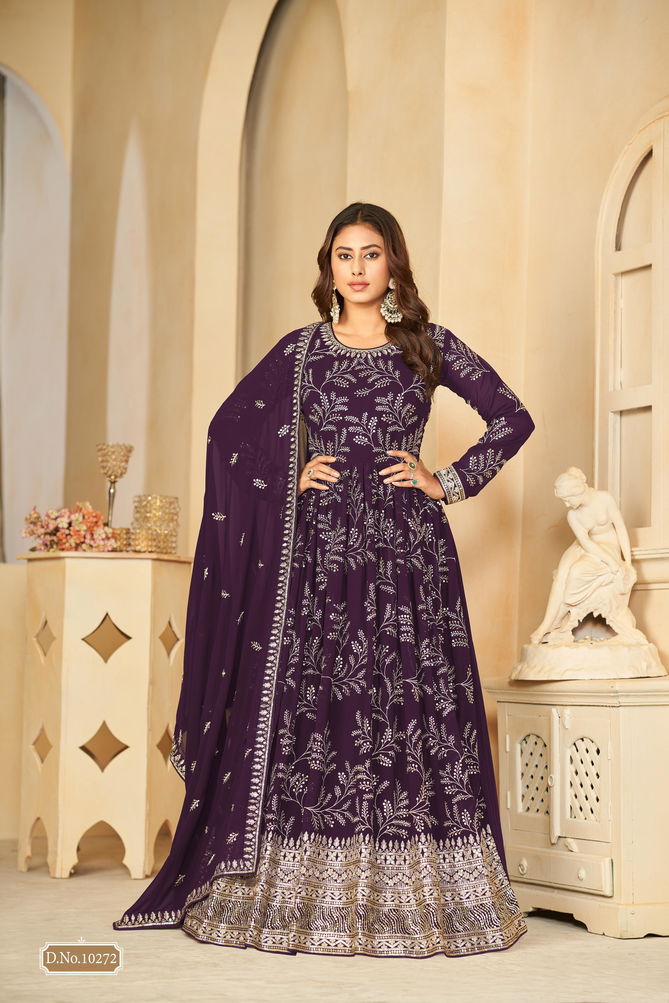 Anjubaa Vol 27 Faux Georgette Wedding Wear Gown With Dupatta Wholesale Shop In Surat